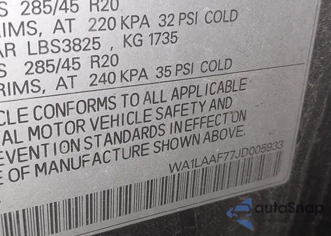 2018 Audi Q7 3.0T Premium z USA, uszkodzony, nr VIN WA1LAAF77JD005933